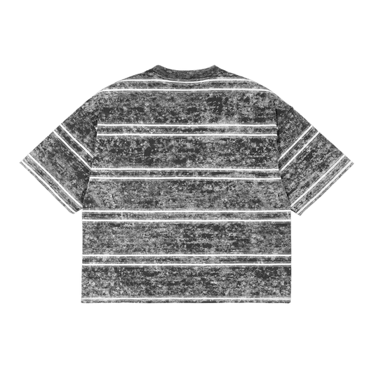 Mind Your Thoughts Snow Washed Stripe Boxy T-shirt