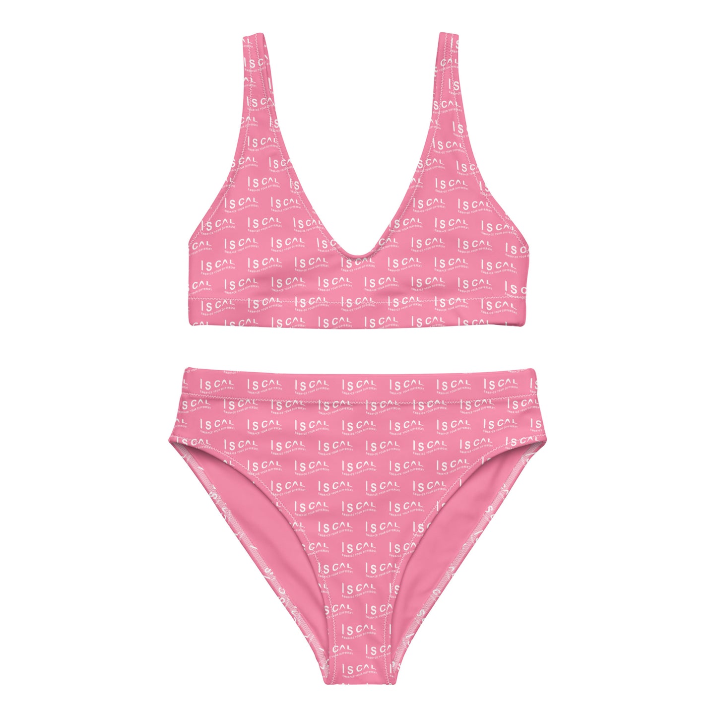 I S CAL RECYCLED HIGH-WAISTED BIKINI-PLANETARY PINK