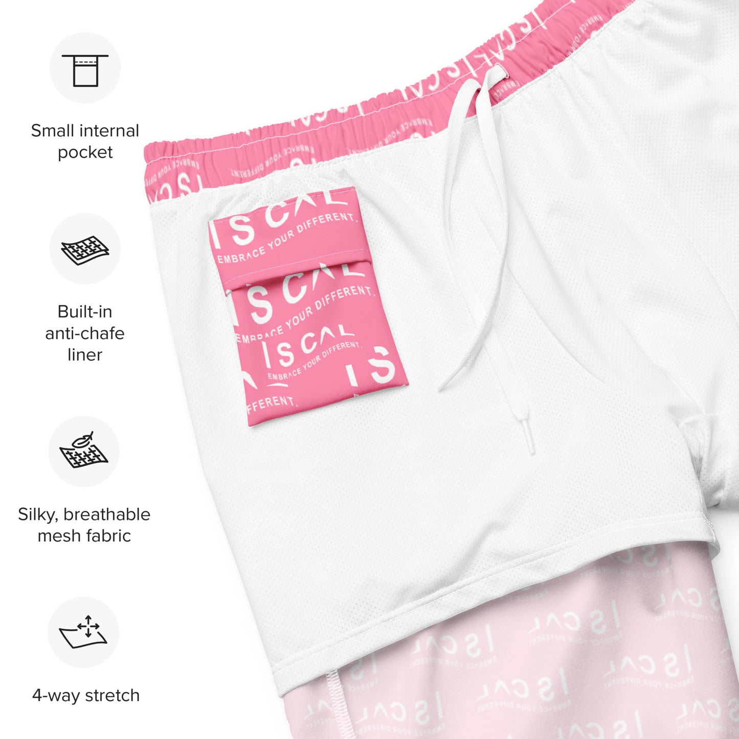 I S CAL SWIM TRUNKS-PLANETARY PINK
