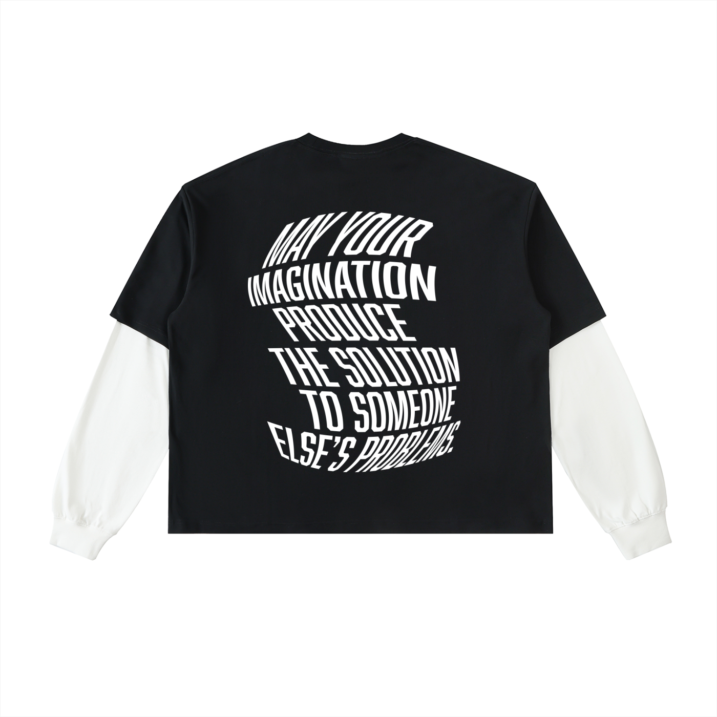 Imagine Layered Contrast Sleeve Cotton Tee