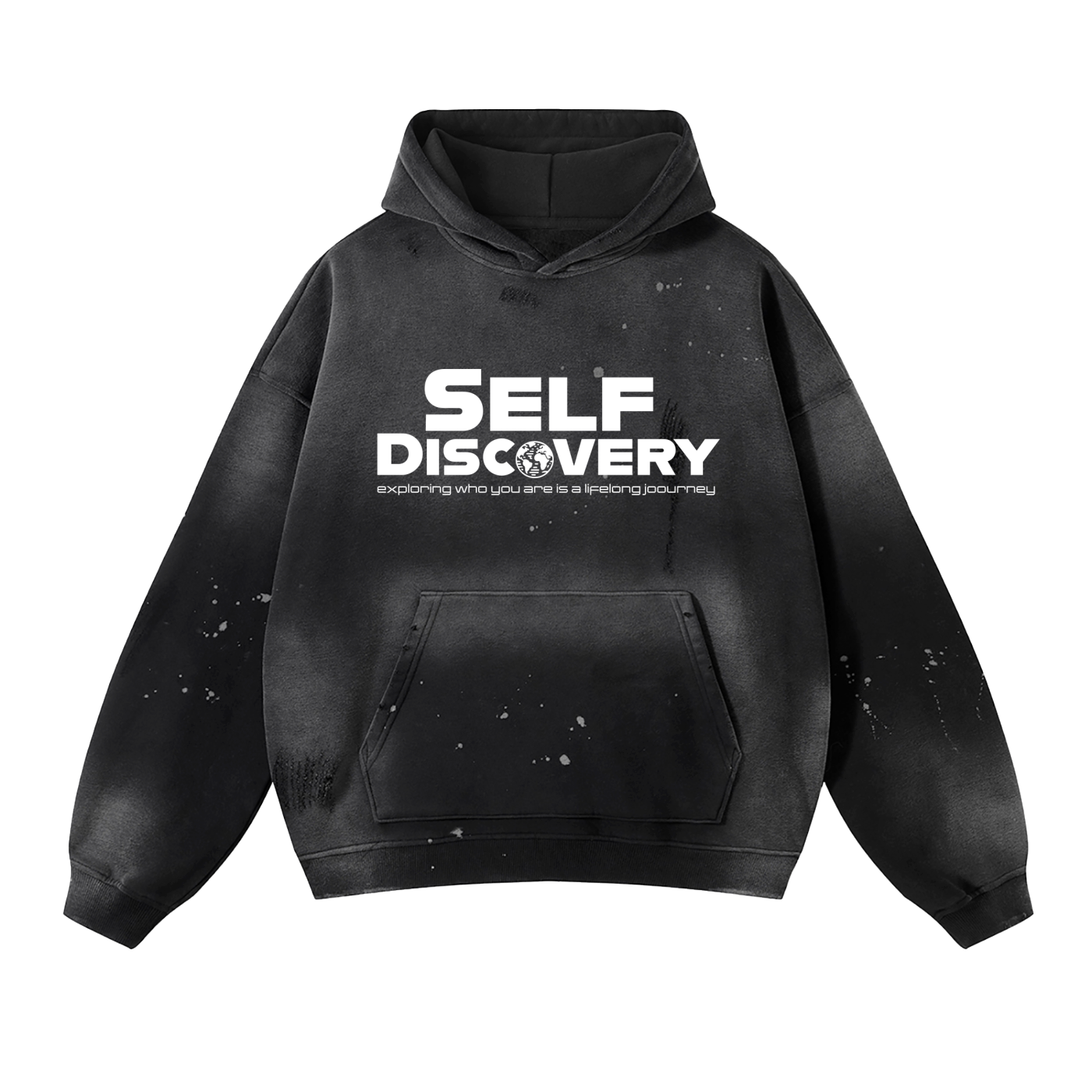 Discover Vintage Washed Frayed Fleece Hoodie